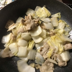 白菜とチンゲン菜の豚バラ塩あんかけ